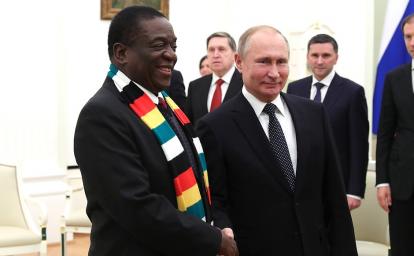 Vladimir poutine russie zimbabwe president emmerson mnangagwa afrique chef etat